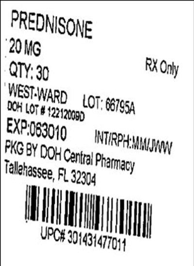 20mg Label - Prednisone 20mg(Westward)